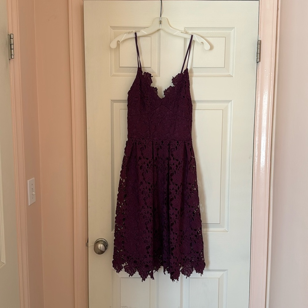 Purple lace aqua midi dress